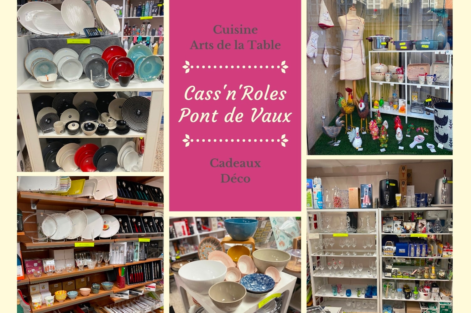 Boutique Cadeau Arts de la table Cass'n'Roles pont de vaux